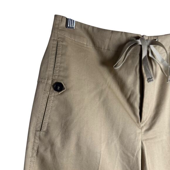 TELA Camel Gabardine Wide Leg High Rise Trousers Drawstring Waistband XS - Picture 8 of 15